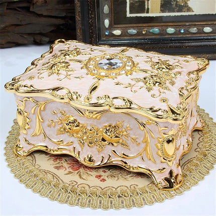 Vintage Alloy Trinket Box Ring Necklace Storage Organizer Jewelry Case Gift