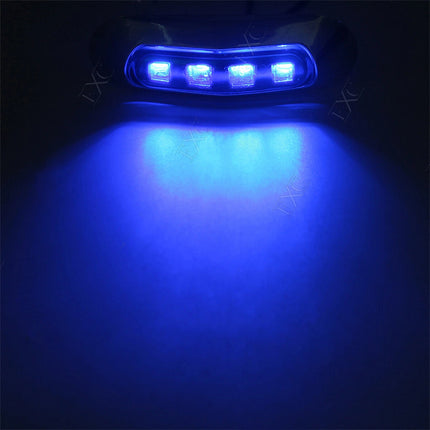 4x Blue LED Courtesy Lights for Marine Boat Cabin, Deck, and Walkway, 12V-24V Compatible