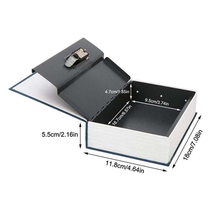 Portable Hidden Safe Book with Combination Lock Secret Storage Box 18cm