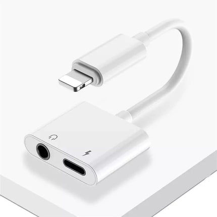 2-in-1 iPhone Jack to 3.5mm AUX Splitter for Headphone & Charger with Call