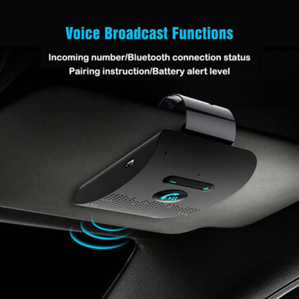 Sun Visor Bluetooth Car Kit - Wireless Handsfree Speakerphone Clip with Noise Reduction