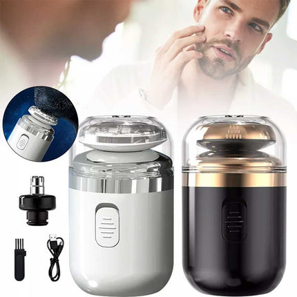 2 in 1 Mini Electric Shaver & Trimmer Portable Men's Razor Nose & Beard USB Rechargeable