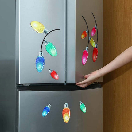 Reflective Christmas Bulb Lights for Car - Holiday Refrigerator Exterior Stickers