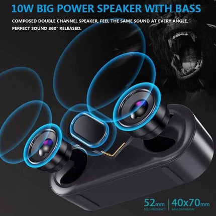 High Bass Ultra Loud Portable Bluetooth Speaker for Outdoor - Black