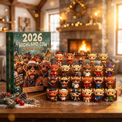 3D Highland Cow Advent Calendar 2026 24-Day Christmas Countdown