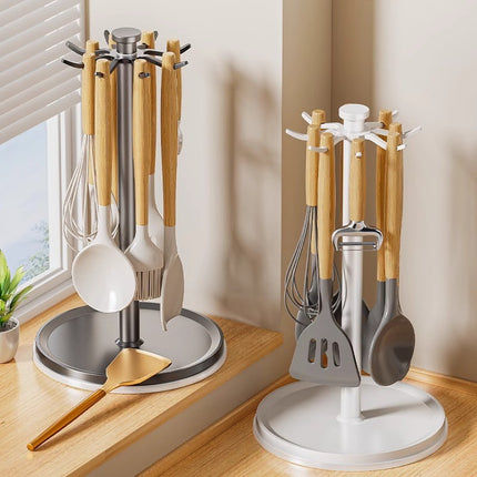 Rotatable Kitchen Tool Holder for Spoon, Spatula, Whisks