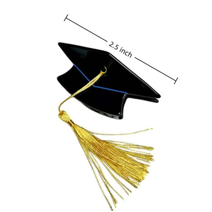 2Pcs Mini Graduation Cap Hair Claw, Tassel Hair Clip for Black Gown Party Decor