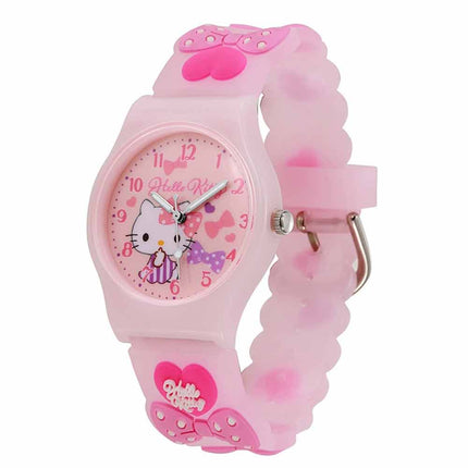 Cartoon Little Girls Watch Kids Cute Kitty Analog Quartz Timepiece