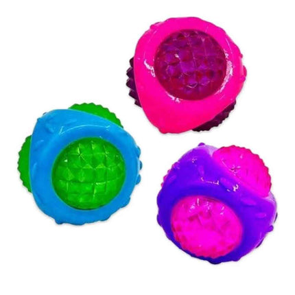 3Pcs Flashing Squeaky Dog Ball – Glows in Dark, Tough Toy