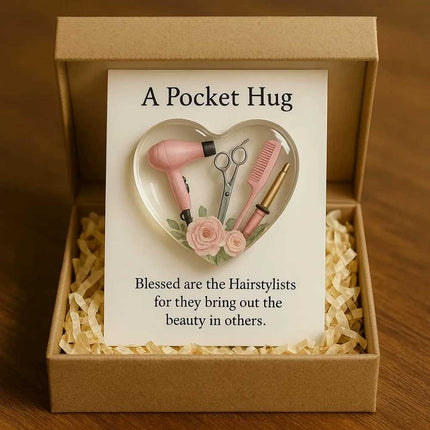 Pocket Hug for Hair Stylists, Hairdresser Tools Token, Heart Keepsake Ornament Gift