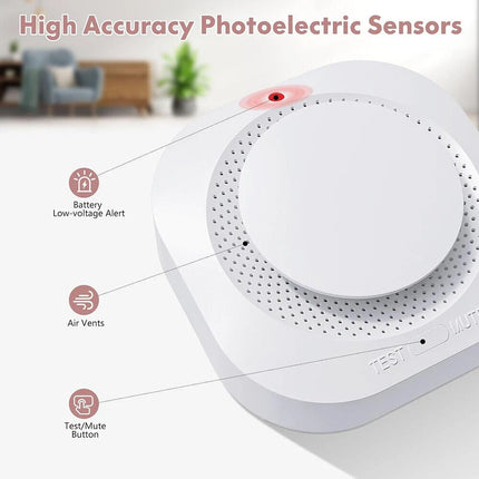 2 Pack Smoke & Gas Detector Battery Operated Home Alarm