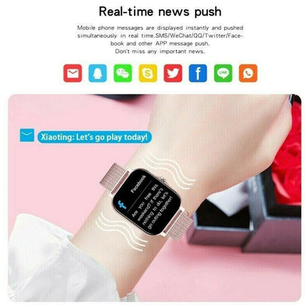 Smart Watch for Women & Men with Heart Rate for iPhone Android Bluetooth - Pink
