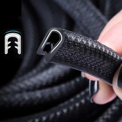 5M Black U-Shape Car Door Edge Guard | Rubber Seal Trim Protector Strip for Door Boot/Trunk