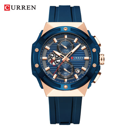 Men's Military Sport Silicone Watch with Calendar for Boys