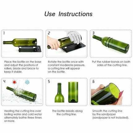 Adjustable Glass Bottle Cutter Kit with 5 Wheels Round Cutting Tool