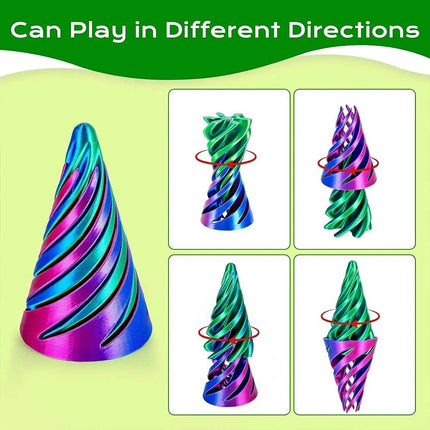 6Pcs Spiral Cone Fidget Toy, 3D Printed Impossible Pass-Through Anxiety Relief