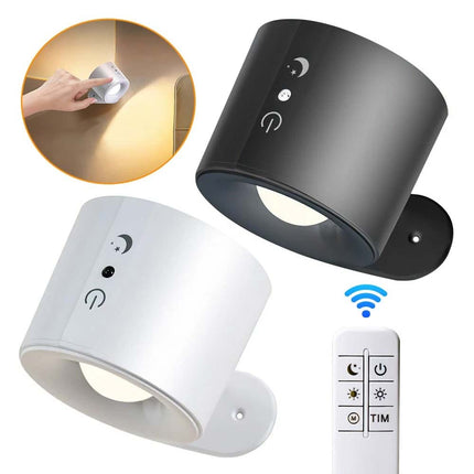 Rechargeable Magnetic LED Wall Sconce Night Lamp with Remote