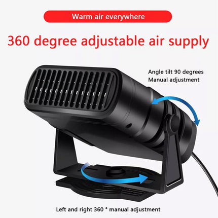24V Portable Car Heater – 200W Fast Defroster & Demister for Windscreen, Dual-Mode Warm Air Fan for Trucks/Vans