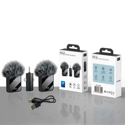 Dual Wireless Lavalier Microphone Plug-Play Lapel Mic for Phone Recording Vlogging