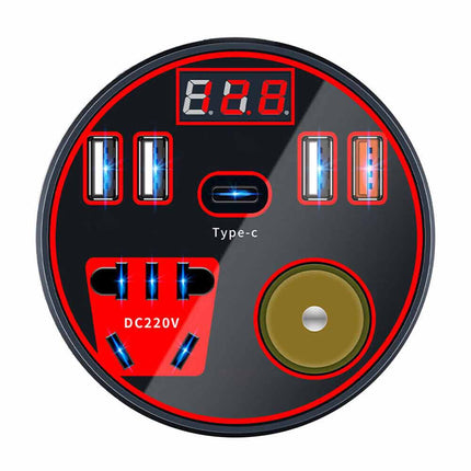 200W Car Power Inverter DC 12V/24V to 220V AC with Dual Sockets & 2 USB Ports