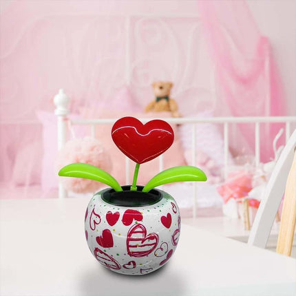 Solar Dancing Flower Figurine, Red Light-Up Car Dashboard Toy