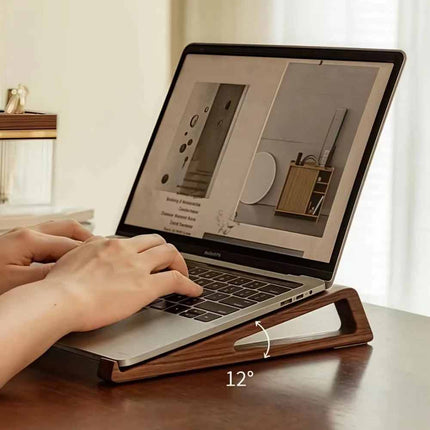 2x Foldable Wooden Laptop Stand – 12° Adjustable Ergonomic Angle