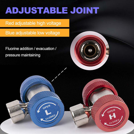 2PCS R134a Car AC Repair Kit, High/Low Pressure Quick Connect Couplers