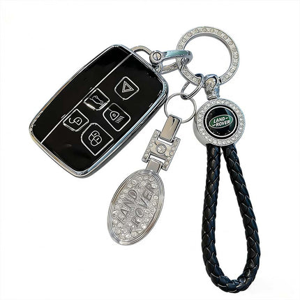 Remote Key Fob Cover Case with Rope Keyring for Range Rover Land Rover Sport Evoque Jaguar XF XJ X