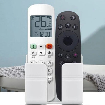 4Pcs Wall Mounted Remote Control Storage Rack & Phone Holder Home Decor