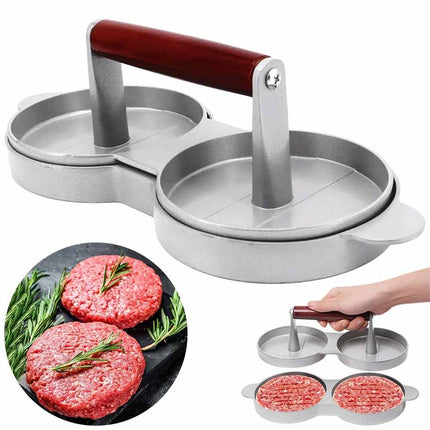 Double Burger Press Non Stick Aluminium Beef Patty Maker for BBQ