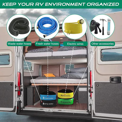 Hose & Cord Storage Bag for Camping & RV | All-in-One for Water Hose & Cables, Heavy-Duty Carry Case
