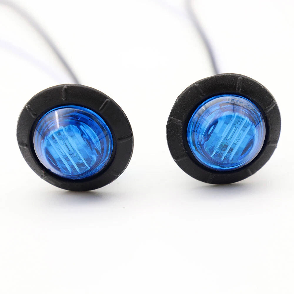 10X Blue Round LED Courtesy Lights for Marine Boat Cabin, Deck, and Walkway