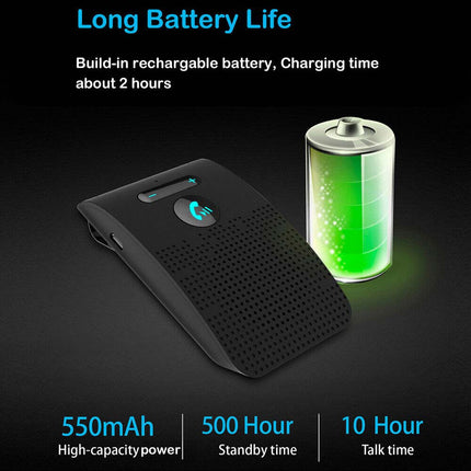 Sun Visor Bluetooth Car Kit - Wireless Handsfree Speakerphone Clip with Noise Reduction