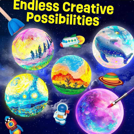 DIY 3D Moon Lamp Painting Kit for Kids 3-12 Cool Gift Boy Girl Craft Toy
