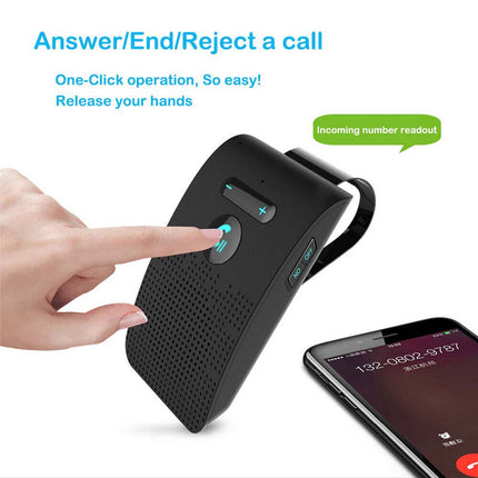 Sun Visor Bluetooth Car Kit - Wireless Handsfree Speakerphone Clip with Noise Reduction