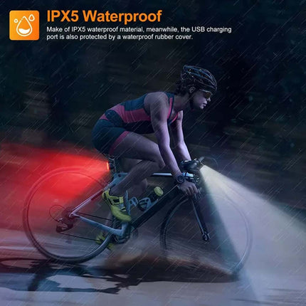 2PCS Super Bright Bike Light Set Front & Rear Waterproof LED Torch