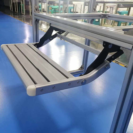 Retractable Aluminum RV Step with Integrated LED Light - Pull-Out Folding Design for Caravans, Campers & Trailers