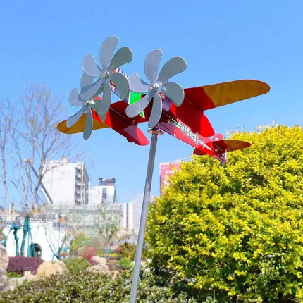 Compass Weather Vane Airplane Wind Spinner Garden Decor