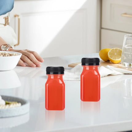 10PCS 4oz Mini Clear Juice Bottles – Food Grade PET Plastic