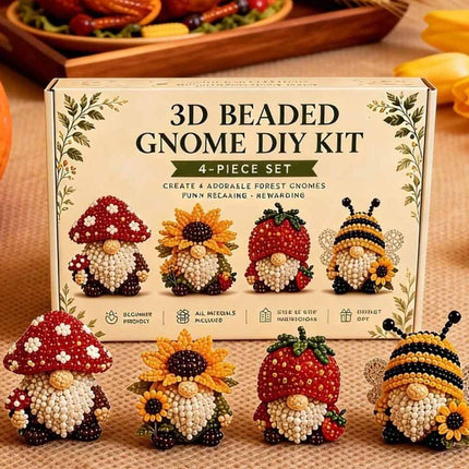 3D Beaded Gnome DIY Craft Kit for Kids Teens & Adults Handmade Bead Art Set