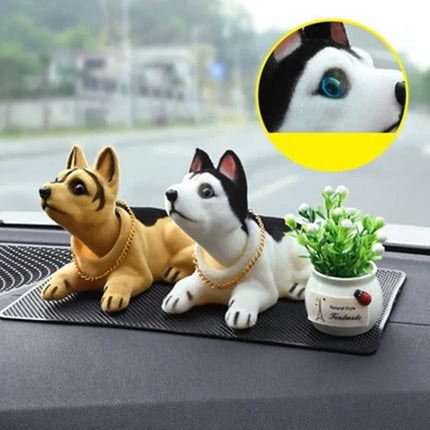 Puppy Dog Toy Swing Head Bobble Nodding Shiba Husky Car Home Decor Gift