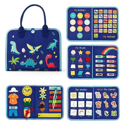 Blue Toddler Montessori Busy Board – Sensory & Intelligence Learning Toy