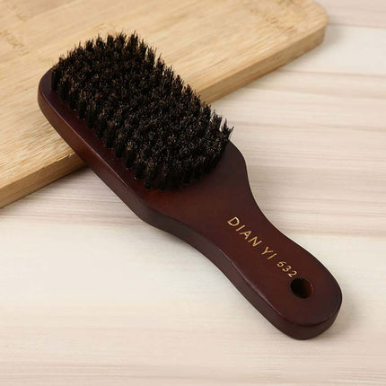 Natural Bristle Paddle Brush – Anti-Static, Scalp Massage, Dark Wood