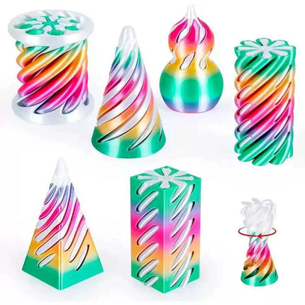 6Pcs Spiral Cone Fidget Toy, 3D Printed Impossible Pass-Through Anxiety Relief
