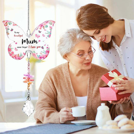 Unique Butterfly Crystal Suncatcher Gift for Mom from Daughter Son