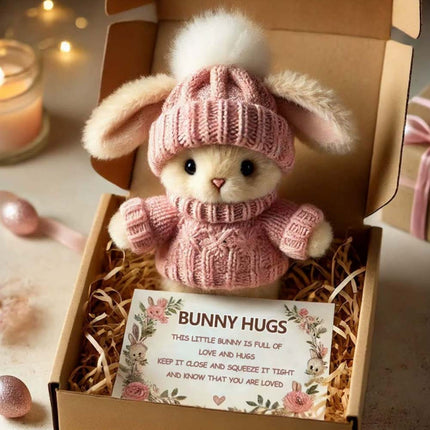 Cute Pink Mini Bunny Easter Gift Card – Rabbits in Box