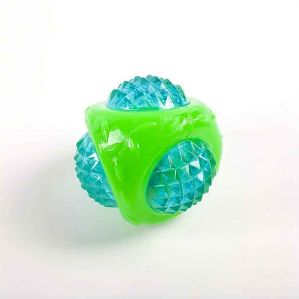 3Pcs Flashing Squeaky Dog Ball – Glows in Dark, Tough Toy