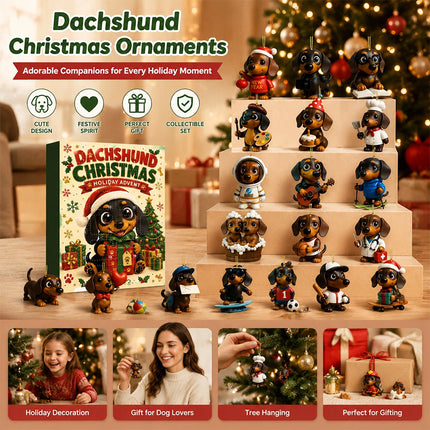 2026 Dachshund Advent Calendar 24-Day Christmas Countdown Acrylic Gift