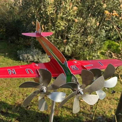 Compass Weather Vane Airplane Wind Spinner Garden Decor