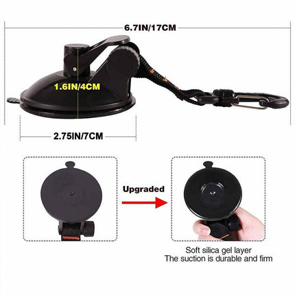 Car Suction Cup Tie-Downs (4pcs) | Heavy-Duty Anchors for Cargo, Roof Rack, Dog Guards & Awning Hooks